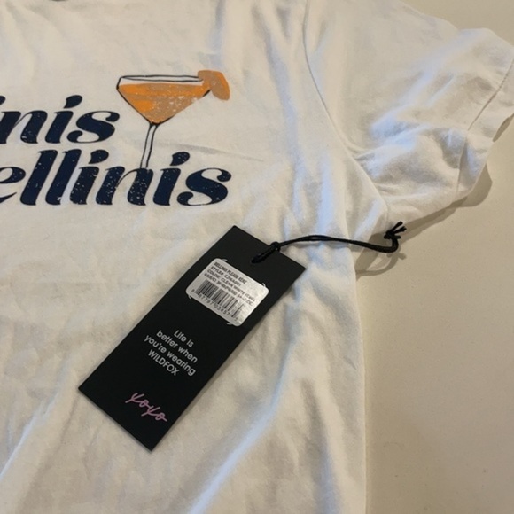 NWT Wildfox “Bellinis Please” KeKe Tee White S - Picture 3 of 5